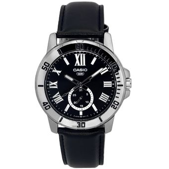 Reloj Casio MTP-VD01L-1E Negro Cuero Fechador