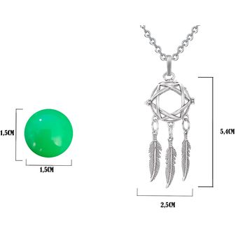 Collar Llamador De Angel Alas Cascabel Verde Metalico Tureloj Collar Llamador De Angel Alas Cascabel Verde Metalico Tureloj