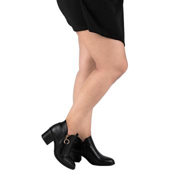 Botin Moda Tacon Mujer Negro Napa Salvaje Tentacion 14403302