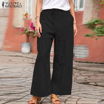 ZANZEA ocasional de las mujeres con gradas Una línea de la llamarada oscilación de vestir de manga larga camisa de vestir de Maxi Negro 