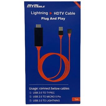 Cable Hdmi Adaptador Lightning Hdtv Celular Android Y iPhone