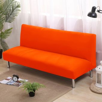 Color sólido sofá cama sin reposabrazos elástico apretado de cubierta de sofá elástico Flexible fundas de sofá para banquetes Hotel #Chocolate 