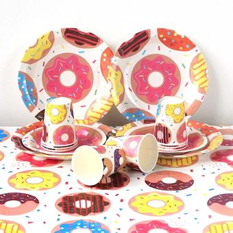 Donut de regalo para cultivo de niños plato de papel para fiesta de 