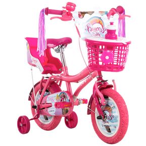 Bicicleta para niñas de 2 a 5 años Gw Rin 12 Princess Story  Rosado