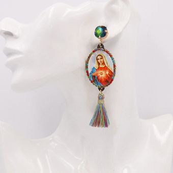 Pendientes Femeninos Bijoux Feme Virgin Mary Drop Pendientes 