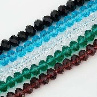 Colorido Rondelle Bicone Cristal Artificial Bricolaje DIY Beads 4 8 mm 