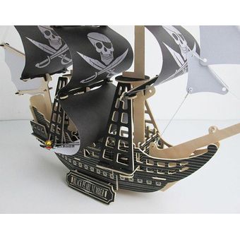 Modelo de velero ensamblado juguete de madera simulación 