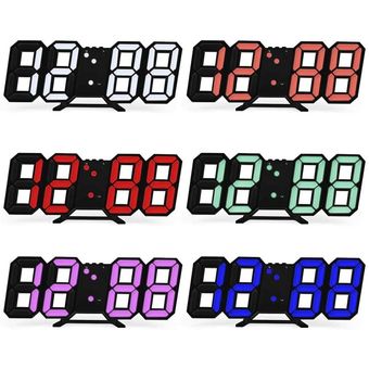 Modern Design 3D Large Wall Clock LED Digital USB Electronic Clocks On The Wall Luminous Alarm Table Clock Desktop Home Decor #Yellow A 