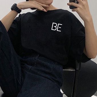 Camisetas holgadas de manga corta para mujer elegante combina con todo ropa de talla grande 3XL con letras estampadas estilo coreano Ulzzang Leisure 