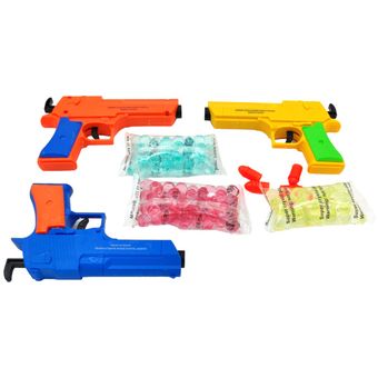 Pistola De Gel 3pz Para Niños Con Bolas Y Dardos Manual Hidrogel