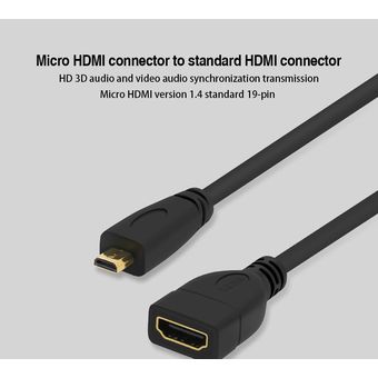 Adaptador Convertidor Micro Hdmi A Hdmi Hembra Cable Certify
