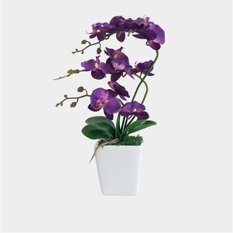 Planta artificial de la orquídea en un crisol Flores en maceta pequeña  cubierta Oficina de la Casa-Luminous purple | Linio Colombia -  GE063HL0VCQ93LCO