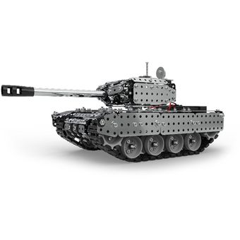 2.4G RC Tanque militar DIY Conjunto de conjunto de acero inoxidable Tanque de control remoto de juguete 