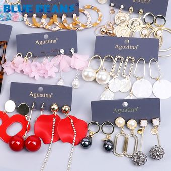 Pendientes De Frijoles Azules Pendientes Largos Pendientes Pendientes De Frijoles Azules Pendientes Largos Pendientes
