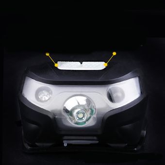 LED de ultra ligeros faros sensor de carga de cebo de carga USB luces al aire libre negro 