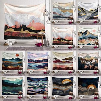 Arte Tapiz de la pared de Paisajes naturales del cielo alpino de manta para decoración Multicolor 