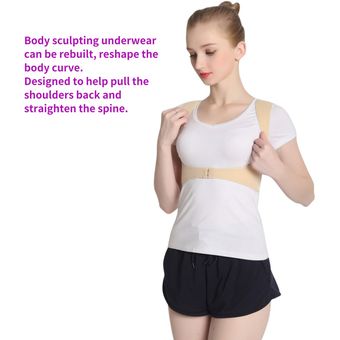 blanco amarillento corrección de postura de la espalda del corsé superior de la espalda de hombro Spine Corrector de Postura 
