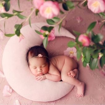 Juego de almohada de Luna y estrellas para bebé posando accesorios de fotografía para sesión de fotos de recién nacidos 