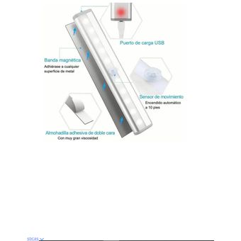 Foco Lampara Led con Sensor de Movimiento Recargable Usb GENERICO