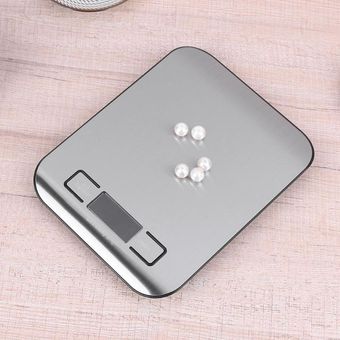 #3 herramientas de medición de acero inoxidable para cocina báscula electrónica de Banco LCD herramienta electrónica de pesaje Báscula Digital de cocina de 5 kg1 kg 