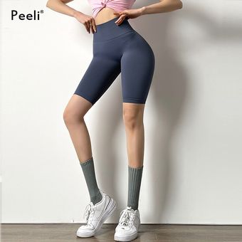 Scrunch culata de Yoga Mujer Pantalones cortos de ropa de Fitness Push Up pantalones corto #purple 
