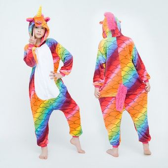 Ardilla de pijama de los pijama de unicornio para los viñetas de animales bebé traje de invierno niñas Licorne mono-Colourful TianMa 
