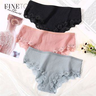 Ropa Interior De Mujer Finetoo M-xl 3traje Algodón Sólido 
