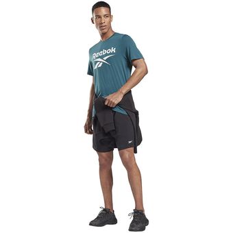 Camiseta Training Reebok Workout Supremium Graphic Tee Verde-Blanco 