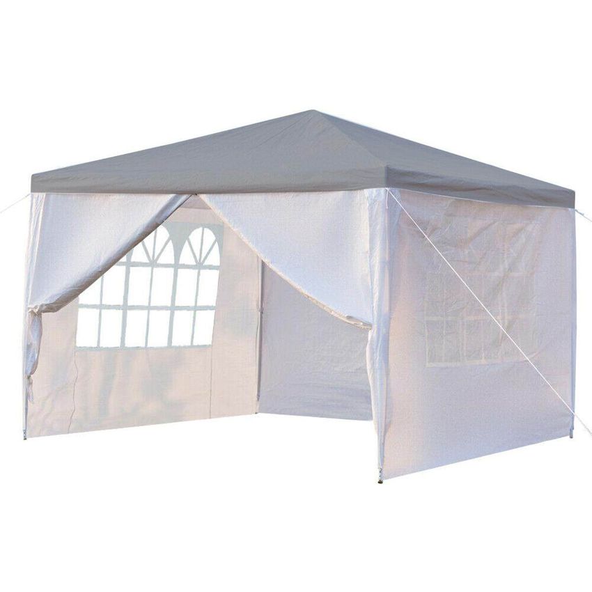 4m x 3m Blanco Carpa de Fiestas Impermeable,Carpa de Resistente a los Rayos UV para Jardín Terraza Fiesta Cumpleaños Bodas Camping Zerone 