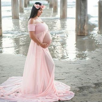 Mujer Vestido de maternidad embarazadas Vestido largo Accesorios de fotografía 