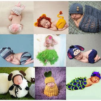 Trajes mensuales para bebé foto de fotografía accesorio para niño recién nacido niña bonitos trajes tejidos a mano 