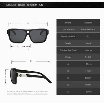 Dubery Design Polarized Sunglasses Men's Glasses Driver Male 