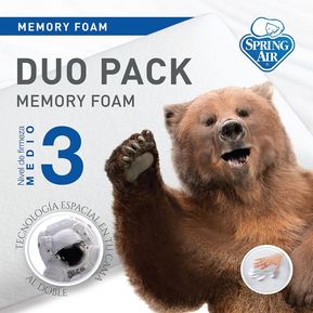 Paquete de Almohadas Spring Air Duo Pack Memory Foam - Firmeza media
