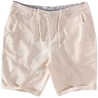 Bermuda Shorts  Algodón de lino Para hombres-Caqui 