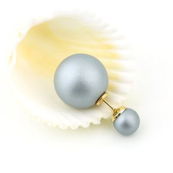 1 par manera de las mujeres perla perlas enchufe de oído de los pernos prisioneros de los pendientes de 