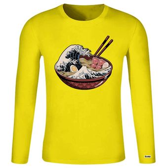 Camiseta Vintage de gran Ramen Wave para hombre  camisa de manga cor.. 