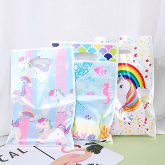 Bolsas de regalo de plástico con dibujos de flamenco y unicornio arc 