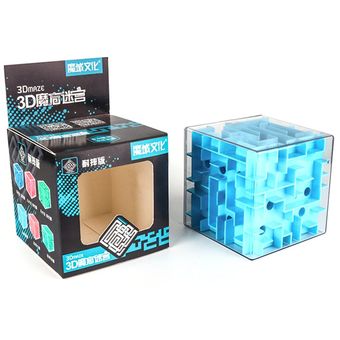 Rompecabezas de Aprendizaje de bola de metal del cubo 3D juguete de los niños del juego Laberinto 3D del juguete del cubo juego apto para niños y adultos 