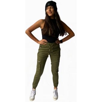 Pantalón Jogger Drill Verde - Mujer