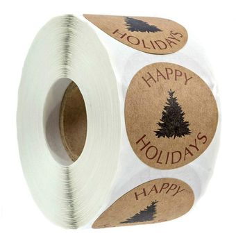 500 unids adhesivo navidad feliz vacaciones árbol pegatinas etiquetas 