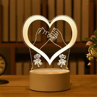 globo acrílico LED Lámpara 3D de amor romántico en forma de corazón 