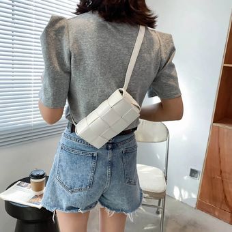 bolsa de cintura tejida bolso Bolso de hombro de cuero para mujer 