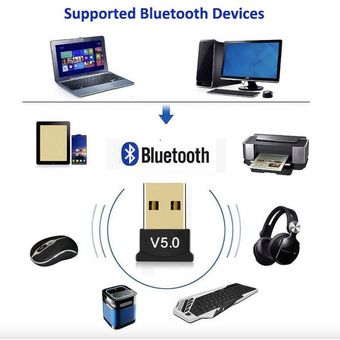 Adaptador Bluetooth 5.0 Receptor y Transmisor USB Para PC