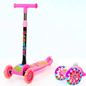 Scooter Plegable Para Niños Con Luces Multicolor