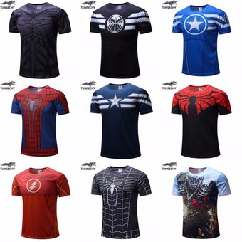 camiseta de SupermanBatmanspider mancapitán AméricaHulkIron Man 