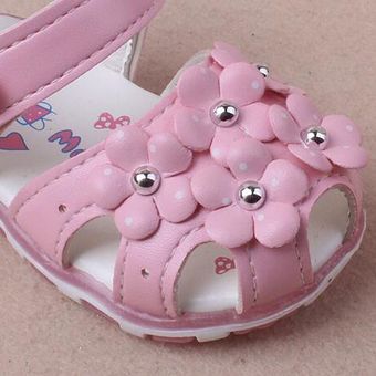 Zapatos de Verano de Princesa para niños elástica de Diamantes de imitación Floral Sandalias Linda Antideslizante Sandalias de Vestir en Cuero Sandalias de Playa riou 