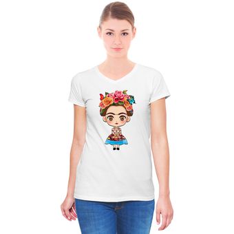 Camiseta mujer Kahlo mc blanco estampado by ADNCAMISETAS | Linio Colombia - CO415FA1N2H72LCO