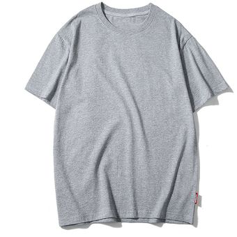 camisetas informales de algodón liso camisetas para hombre y mujer de Hip Hop cuello redondo manga corta ropa de calle en blanco camisetas de verano para hombre camisetas 3XL Gray 