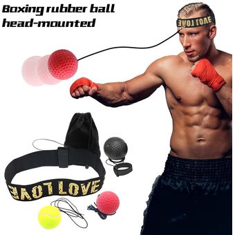 Diadema ajustable para balón de boxeo,pelota de reflejo con velocidad montada en la cabeza,pelota de entrenamiento de reacción de boxeo para equipos de fitness 