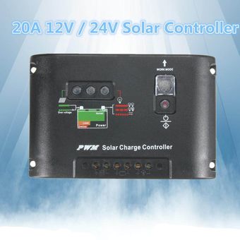 Controlador de carga del panel del regulador solar de potencia 20A PWM Interruptor automático de 12  24V 